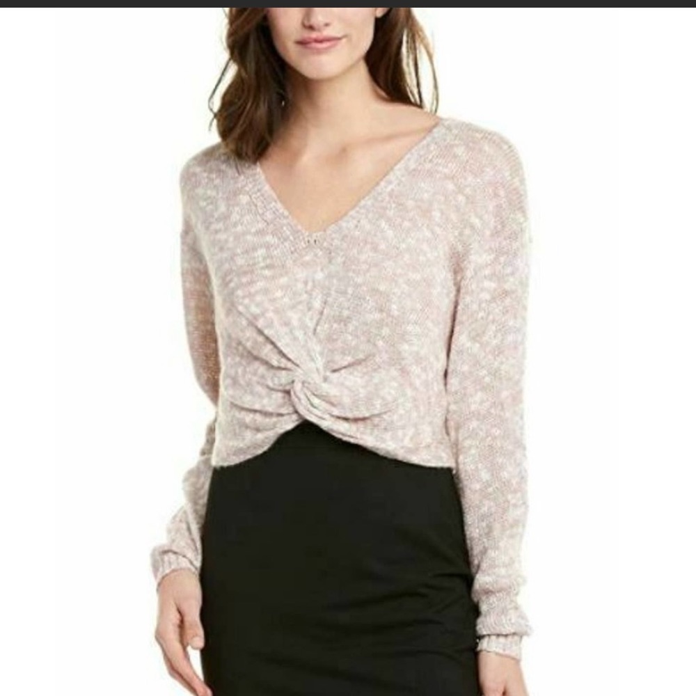 BCBG crop sweater with twist front